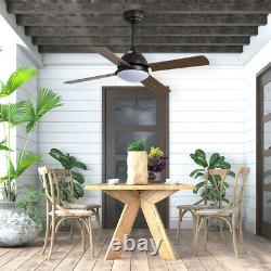 42 Ceiling Fan with Light Remote Control Wood Blades/3 Color LED/3 Speed/Timer