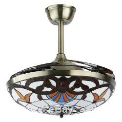 42 Classical Retractable Ceiling Fan Light 3 Color Change LED Chandelier Remote