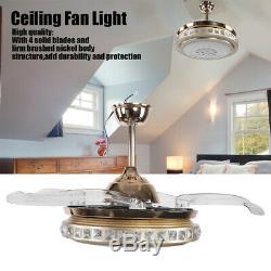 42 Luxury Ceiling Fan LED Light Chandelier Lighting 4 Blades 3-Color Changing