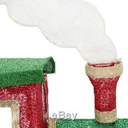 48 in. Mesh String Train Set Christmas Decoration with 200 Warm White LED Lights