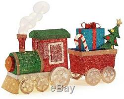 48 in. Mesh String Train Set Christmas Decoration with 200 Warm White LED Lights