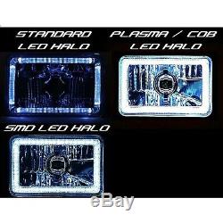 4X6 BLUETOOTH Color Change SMD LED Halo Angel Eye Headlight HID Light Bulbs Set