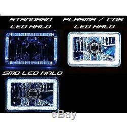 4X6 RGB LED COB Color Change Halo Crystal Headlight Light Bulb Headlamp Pair