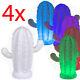 4 X Led Colour Changing Cactus Mood Light Table Lamp Lighting Bedroom Decor New
