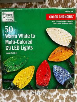 4 boxes 50 Color Changing LED C9 2-Function Warm White to Multi Color Lights