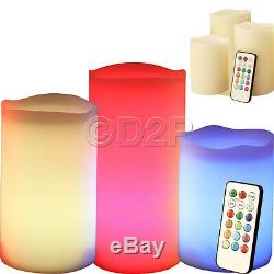 4pc Colour Changing Flickering Flameless Led Wax Mood Candles Vanilla Scented
