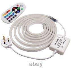 5050 RGB Neon LED Strip Waterrpoof 220V 240V Tube Rope Lights Remote Controller