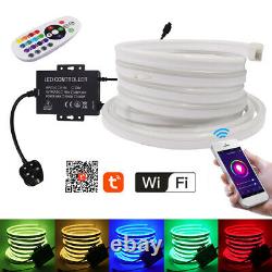 5050 RGB Wifi Neon LED Strip Light 220V Flex Waterproof Strip Rope Tube Lights