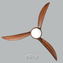 52'' Dimmable LED Ceiling Fan Chandelier Lamp with LED Light Remote Wood Grain
