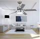 52 Remote Control Ceiling Fans Chandelier With Led Light 5 Stainless Steel Blades