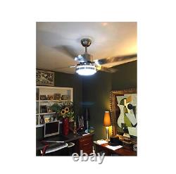 52 Remote Control Ceiling Fans Chandelier with LED Light 5 Stainless Steel Blades