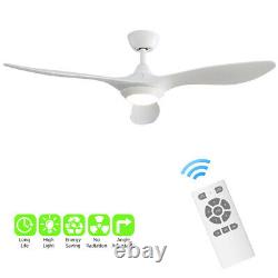 52inch Ceiling Fan with Dimmable LED Light 3 Blades Remote Control Timer 5 Speed