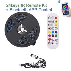 5V USB RGB LED Strip Light Bluetooth-compatible APP Remote Kit 5050 30led Tape