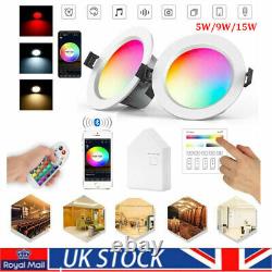 5W 9W 15W LED RGB Ceiling Light Downlight Lamp Colour Changing Recessed Light UK