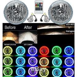 5-3/4 RF RGB SMD Color Change Halo Angel Eye Shift Headlamp LED Headlights Pair
