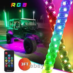 5ft LED Flag Light Remote Control RGB Color Changing Flag Pole Lamp IP67