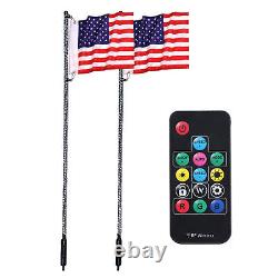 5ft LED Flag Light Remote Control RGB Color Changing Flag Pole Lamp IP67