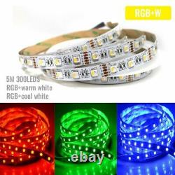 5m 12V RGB+Warm/Cool White 4 in 1 Led Strip Light 5050 Bluetooth Control Adapter