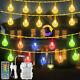 60/100led Twinkle Crystal Globe Fairy String Lights Color Changeable Christmas