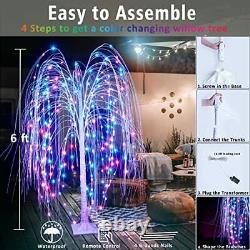 6FT LED Lighted Willow Tree St Patricks Decor Outdoor Color Changing Light Up