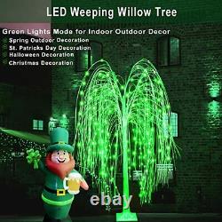 6FT LED Lighted Willow Tree St Patricks Decor Outdoor Color Changing Light Up
