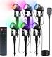 6pcs Garden Spike Lights, Ip65 Waterproof Led Rgb+warm White Color Changing Cob