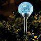 6 X Stainless Steel Solar Powered Colour Changing Led Glass Ball Garden Lights