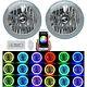 7 Bluetooth Cell Phone Rgb Smd Color Change Led Halo Angel Eye Headlight Pair
