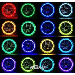 7 Bluetooth Cell Phone RGB SMD Color Change LED Halo Angel Eye Headlight Pair
