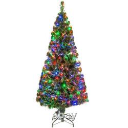7ft GREEN CHRISTMAS FIBER OPTIC TREE WITH 4 COLOR CHANGING LED LIGHTS XMAS DECOR