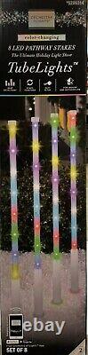 8 Gemmy Orchestra of Lights Color-Changing LED Tube Light Pathway Lights New