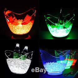 8 LTR Ice Container Wine Bucket Rechargeable LED Color Changing Party Bar Cooler