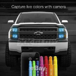 9004 2in1 Bright 6000K LED Headlight Bulbs +Color Changing Demon Eye App Control