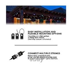 96FT Color Changing Outdoor String Lights, RGB Cafe LED String Light with 30+