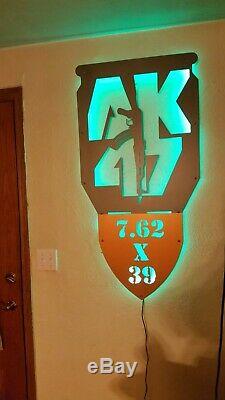 AK47 LED light up sign assault rifle night light Color changing motion detecting