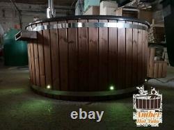 Affordable Fibreglass Wooden Hot Tub Hydro Bubbles + Led, Wood Fired