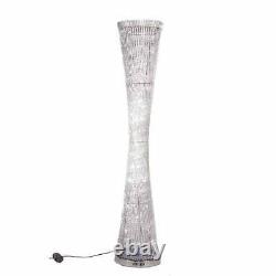 Anika 145cm Aluminium Metal Bright White LED Spiral Lounge Floor Light Lamp