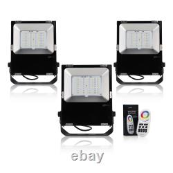 Auraglow IP65 50W Outdoor Remote-Controlled RGBW Colour Changing LED Flood Light