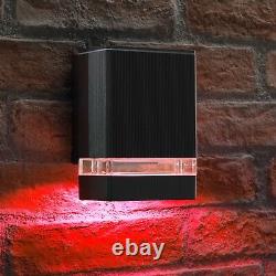 Auraglow Indoor / Outdoor IP44 Up or Down Wall Light Black Colour Changing
