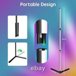 BAYAA LED Corner Floor Lamp, RGB Color Changing Light with Bluetooth App and Rem