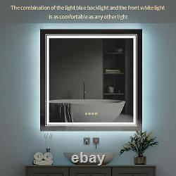 Beautiful RGB Changing Lights Bathroom Mirror Anti Fog Beauty Salon Wall Mirror