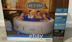 Brand NEW Lay Z Spa PARIS 4-6 Person Hot Tub LED Lights 7 Colours Vegas White