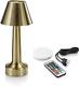 Brass Aluminium Rechargeable Remote-controlled Colour Changing Dimmable Led Tabl