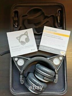 Brookstone Wireless Cat Ear Headphones with Color-Changing LED Lights NIB
