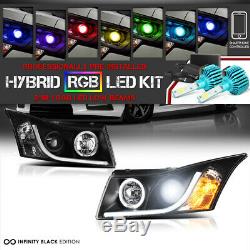 COLOR CHANGING LED LOW BEAM CHEVY CRUZE 2011-2015 Halo Headlights Set+LED Leon