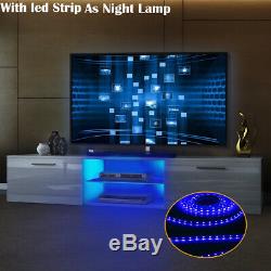 Cabinet Cupboard Sideboard TV Unit Matt Body& High Gloss Doors+LED Light 160CM