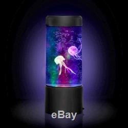 Calming Autism Sensory LED Lights Toy Realistic Mini Jellyfish Tank Round ADHD