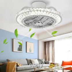 Ceiling Fan with Light Crystal Ceiling Fan with LED Light 72W Modern Chandelier