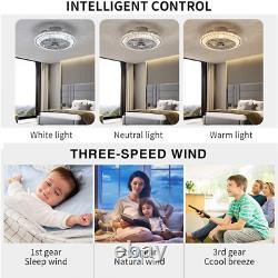 Ceiling Fan with Light Crystal Fan Light Remote Control Dimmable 3 Wind Speed