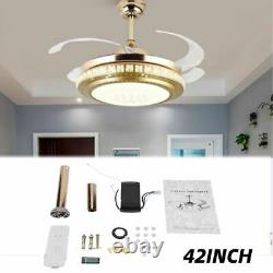 Ceiling Fan with Light Remote Control Color Changing LED Lamp Dimmable 36W Timer